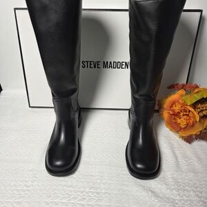 Steve Madden Black Combat & Moto Boots